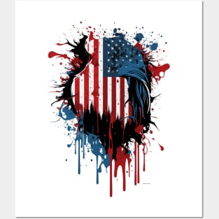 American Flag Abstract Design Posters and Art